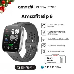 Amazfit Official BIP 6 Smart Watch 46mmAI Voice AssistanceMaps with  GPS 140 Sports ModesHealth Monitoring