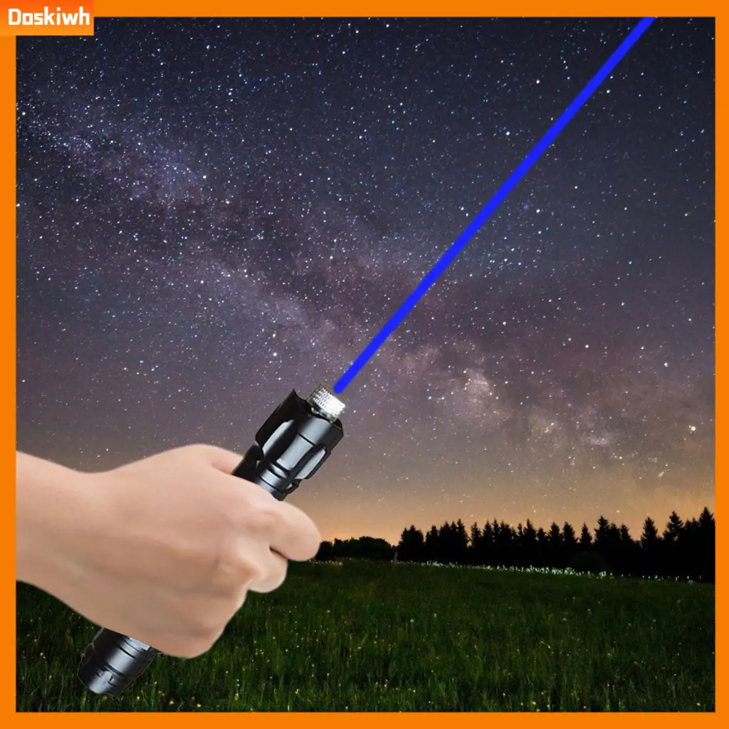 Đèn Pin Laser Xanh, Dụng Cụ An Toàn Hoạt Động Ngoài Trời, Bút Con Trỏ Xanh Công Suất Cao, Có Thể Sạc Lại, Pin 18650, Mũ Ngôi Sao, Chùm Tia Tầm Xa, [doskiwh]