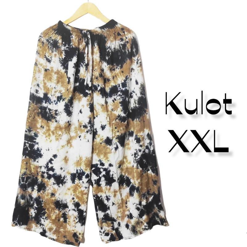 Celana Kulot super jumbo smok putihan Cantik Karet Melar Rayon Wanita Lembut Variasi Panjang 1