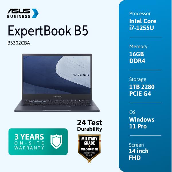 ASUS ExpertBook B5 [B5302CBA-EG7110X] i7-1255U/16GB/1TB PCIe/FHD/Windows 11 Pro/13.3"/3Y OSS Star Black