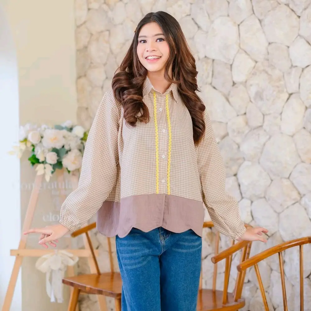 MIX TOP JIHU BLOUSE / KEMEJA LENGAN PANJANG JUMBO
