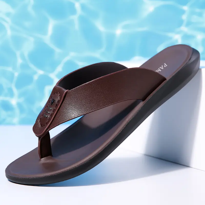 2612 Parameter Fashion Sandal Karet Kaki Terbuka Terbaru Sandal Clip-on Sandal Pria Diimpor Kulit Asli Slide-in Sendal Jepit