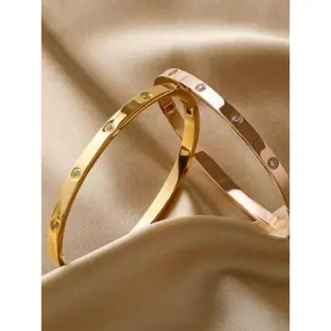 Gelang Titanium Wanita Terbaru Mewah Anti Karat Dan Luntur Bracelets Elegan