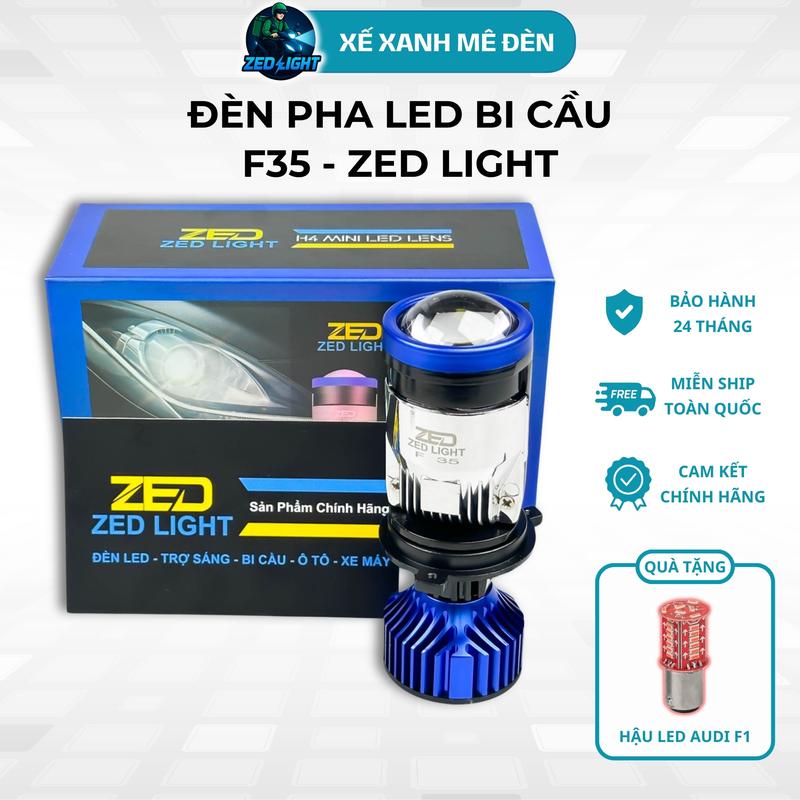 Đèn Pha Bi Cầu F35 ZED LIGHT - Lắp ÔTô Xe Máy 12 24V ĐiệnBình - Bản Cao Cấp 65W Chân Bóng H4