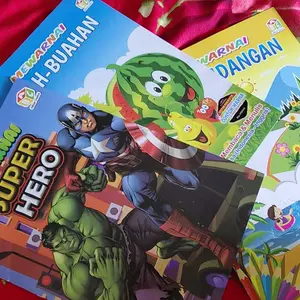 Buku Mewarnai PAUD/TK A5 Berwarna Kertas HVS 75 Gram Cover Artcarton Finishing UV Glosy