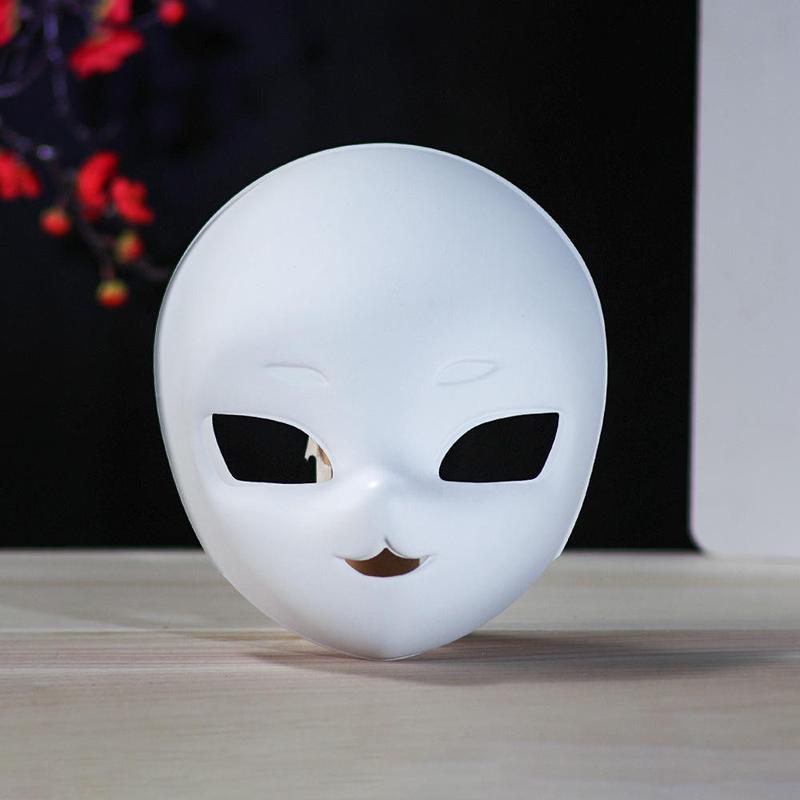 Cute Full Face White Mask DIY Blank Matte PVC Masks Hallowee - TikTok ...