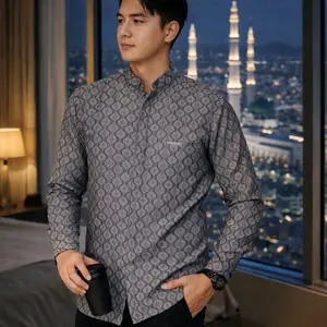 ( akmy id ) kemko batik pria dewasa trendy lengan panjang kancing sultan