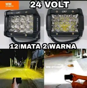Lampu LED Tembak CWL 24 Mata 3 Susun 24 Volt Truk Bus Fuso Canter Tronton Truck Bis Bar Cree 2 Warna Putih Sorot Kabut Worklight Light Bar Car Kendaraan
