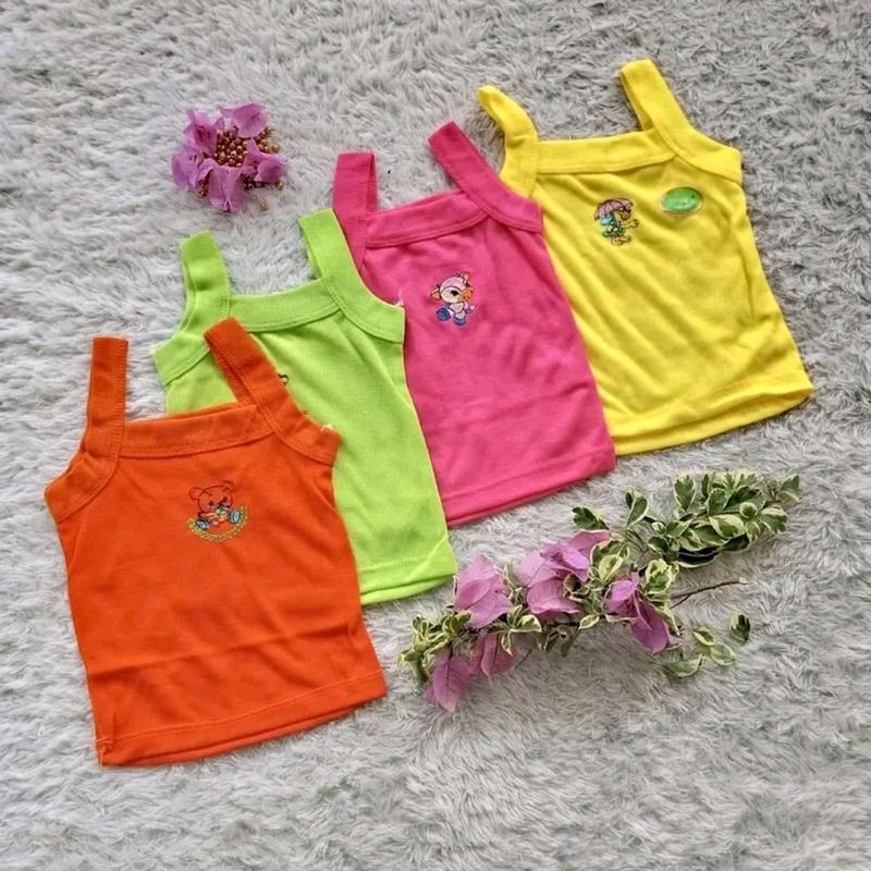 Grosir 1 Lusin (12 Pcs) Kaos Dalam Anak Singlet Anak Enji Stabilo Bordir Murah Fashion 4
