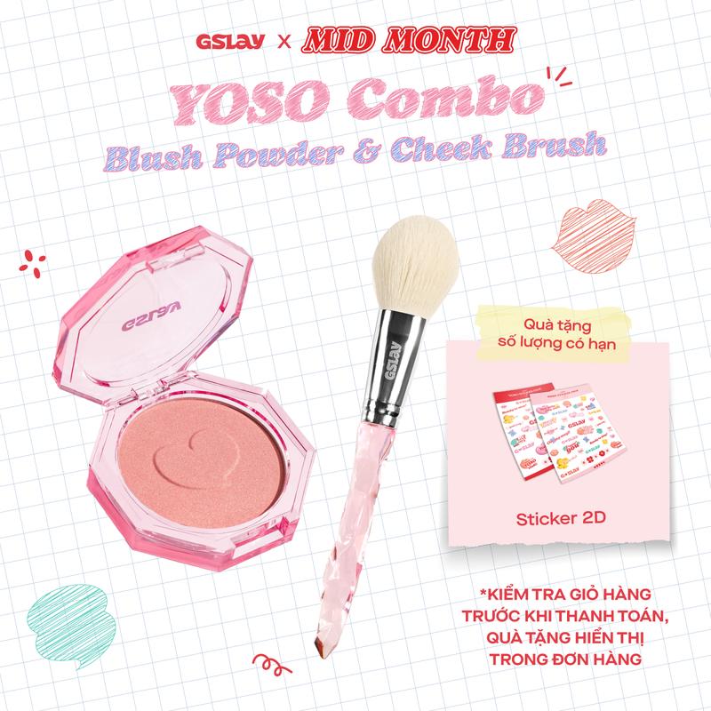 Combo GSLAY YOSO Phấn Má Hồng mịn lì, lên chuẩn màu, dễ tán, tệp da (5g) và Cọ Má Hồng lông cọ mềm mượt, tán phấn đều màu, an toàn không gây kích ứng
