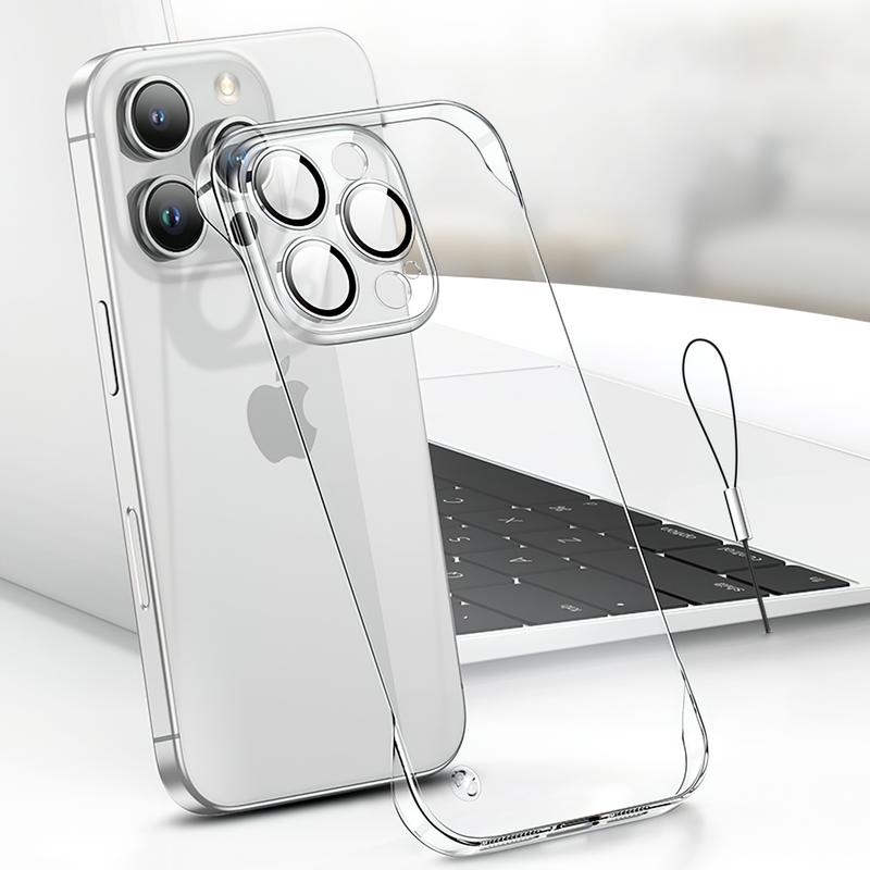 Ốp Điện Thoại Không Viền Mỏng, Tương Thích Với iPhone 16prm, 16pr, 16plus, 15, 14, 13, 12, 11, Pro Max Plus, Có Bảo Vệ Ống Kính Máy Ảnh, Chống Ố Vàng, Tản Nhiệt, 16 Phụ Kiện