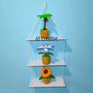 Rak dinding tali gantung 1 susun 2 susun 3 susun minimalis 30×10