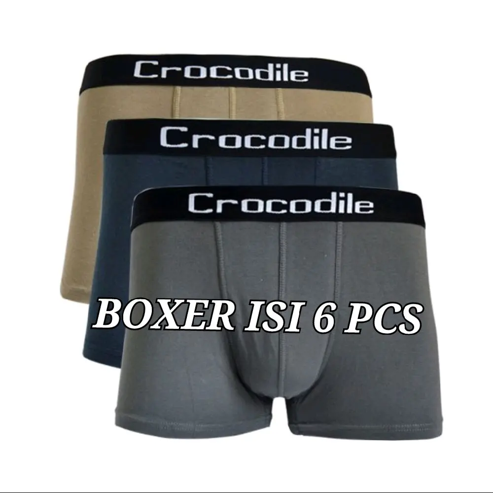 paket 6pcs celana dalam pria boxer spandek nyaman lembut polyster Dewasa
