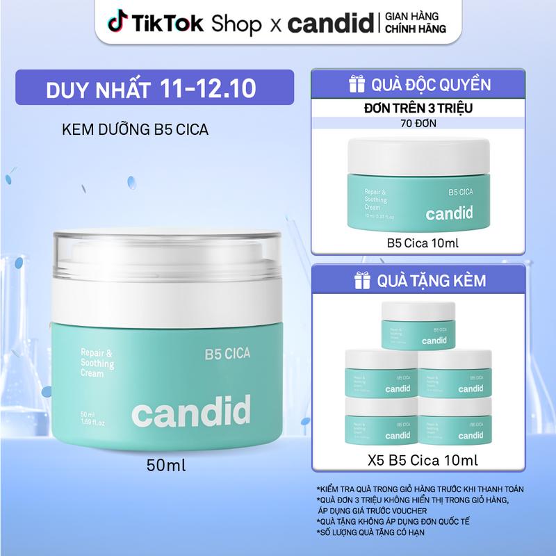 KEM DƯỠNG ẨM PHỤC HỒI CANDID B5 CICA REPAIR AND SOOTHING CREAM 50ML