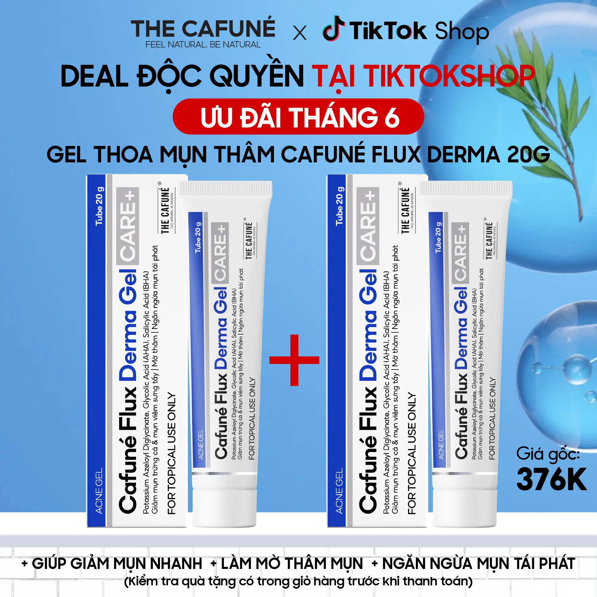 [Deal Độc Quyền] Combo 2 Gel Thoa Mụn Thâm Cafuné Flux Derma Gel 20Ml Skincare Chăm Sóc Da Làm Đẹp Da