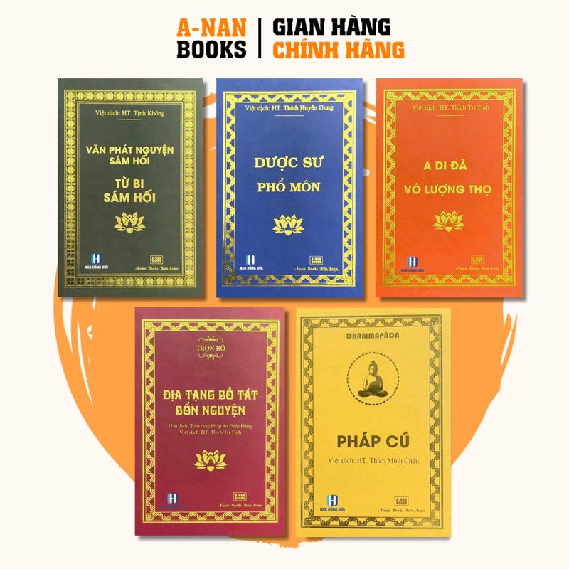  Sách - Kinh Mini Địa Tạng Bổn Nguyện A Di Đà Dược Sư Pháp Cú Sám Hối Phổ Môn Vô Lượng Thọ - Bìa Cứng - Anan Books 