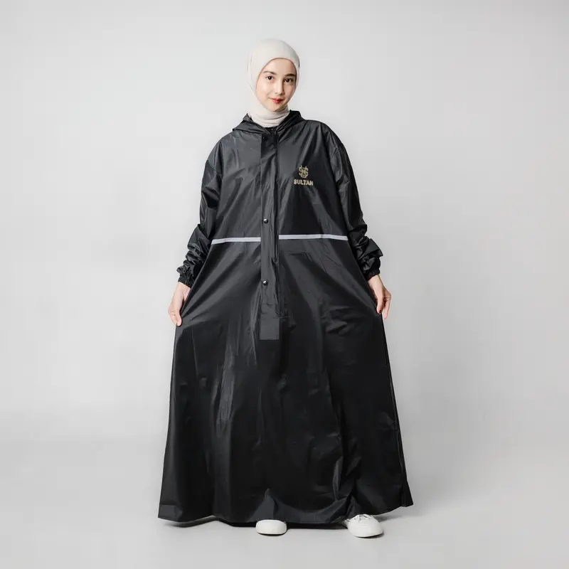 SULTAN Jas Hujan Gamis Syar'i Panjang Wanita Dewasa Hitam 0