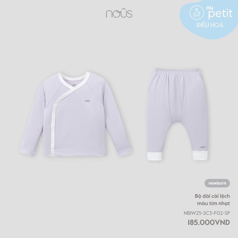 [KOL Nous Newborn] S81 Bộ quần áo cài lệch cho bé sơ sinh chất liệu Nu Petit mềm mại, co giãn (Cho bé dưới 5 kg) BST T7 BST T8