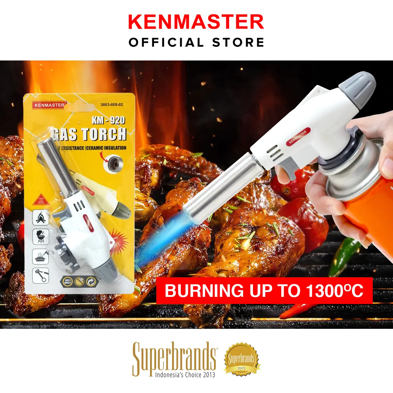 Kenmaster Gas Torch KM-920 Pematik Gas Gas Torch Portable Flame Gun Alat Bakar Korek Api Las