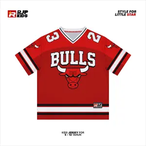 (Jersey untuk anak) RJP KIDS Jersey Anak Bulls Red Number 23 Vintage Oversize Rugby Sreatwear Dryfit Brazil/Milano / jersey anak / baju anak / kaos anak