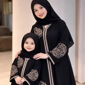 ABAYA SYAM DEWASA BORDIR KALIGRAFI Gamis Wanita Muslim Syari Turki Arab