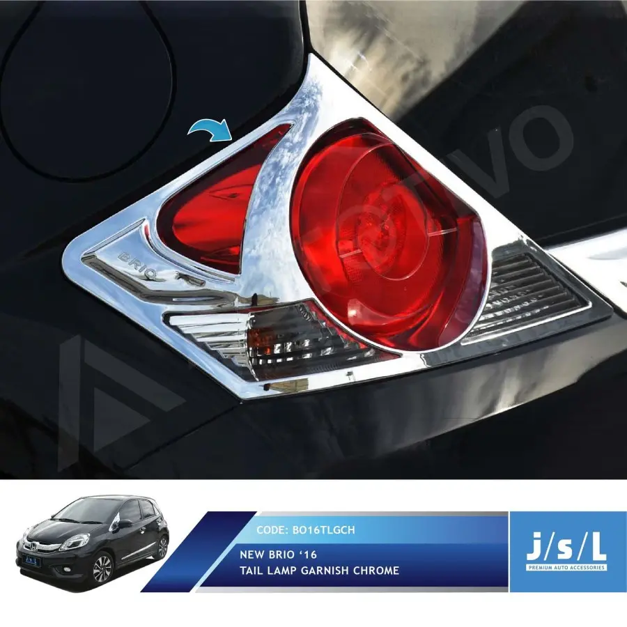Garnish Lampu Belakang New Brio/Tail Lamp Garnish Chrome - Hitam WWWP