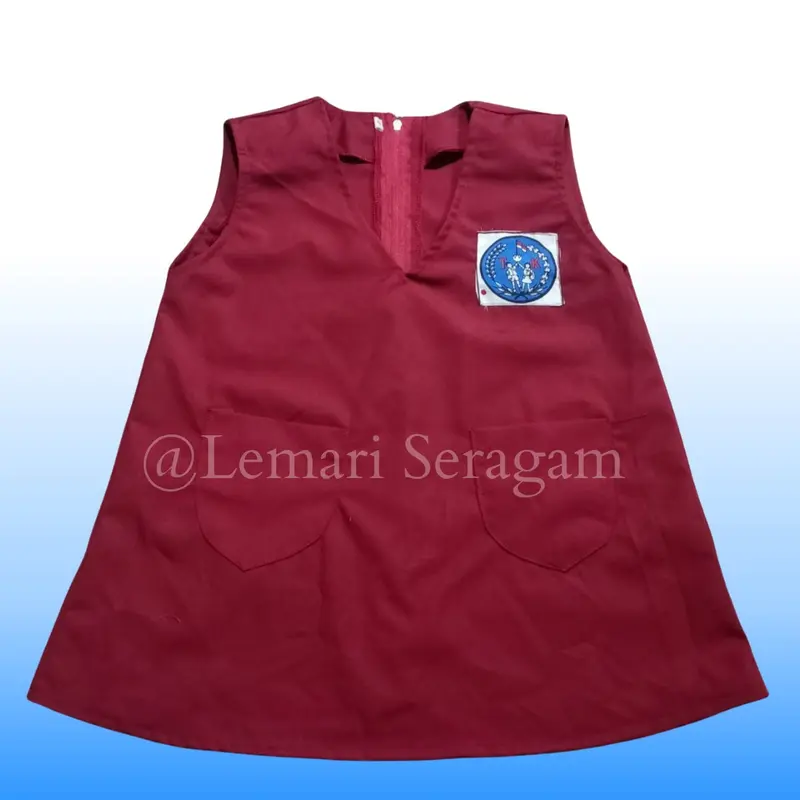 Seragam Sekolah  Rompi Untuk Anak TK PEREMPUAN Warna Biru Benhur, Hijau , Merah 6