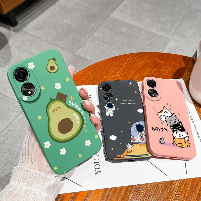 Ốp Điện Thoại Cho Oppo A58, A58X, A78, 4G, 5G, Dễ Thương, Thời Trang, Quả Bơ, Hình Vuông, Chất Lỏng, Vỏ Bảo Vệ Mềm, Ốp Lưng Cho Oppo A 58 X A 78 4G 5G