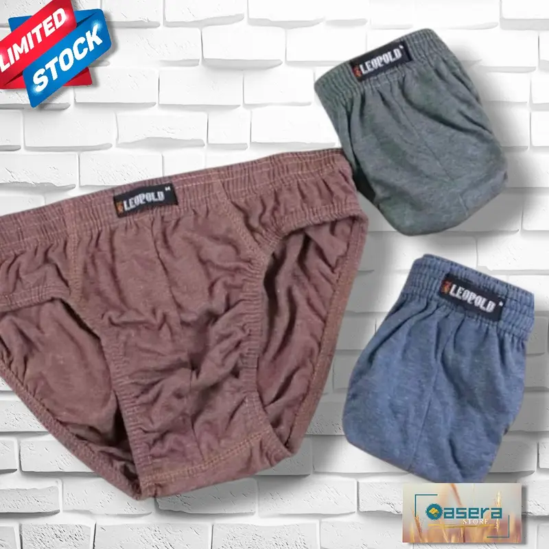 Paket 3pcs Celana Dalam Pria Leopold, Dalaman Pria, Pakaian Dalam Pria Katun 1