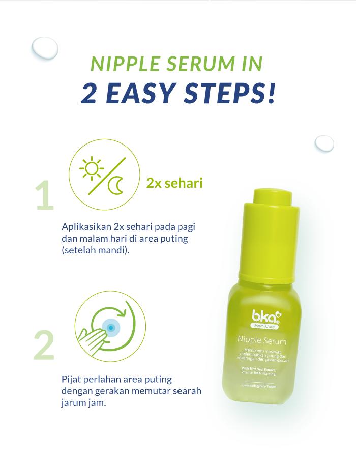 BKA Nipple Serum isi 10ml - Membersihkan Puting Kotor - Pelembab Ibu Hamil - Perawatan Puting Payudara Bumil Busui, Meredakan Puting Lecet dengan Vitamin B8 & Bird Nest Extract, Persiapan Lancar ASI BKA Nipple Serum isi 10ml - Membersihkan Puting Kotor - Pelembab Ibu Hamil - Perawatan Puting Payudara Bumil Busui, Meredakan Puting Lecet dengan Vitamin B8 & Bird Nest Extract, Persiapan Lancar ASI