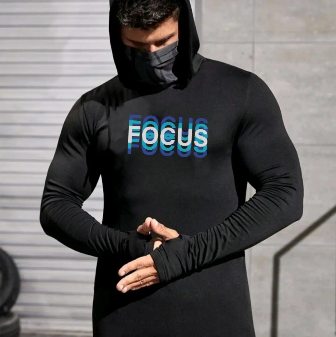 Manset Hoodie Baselayer Olahraga Pria Wanita Sport Outdoor Pakaian