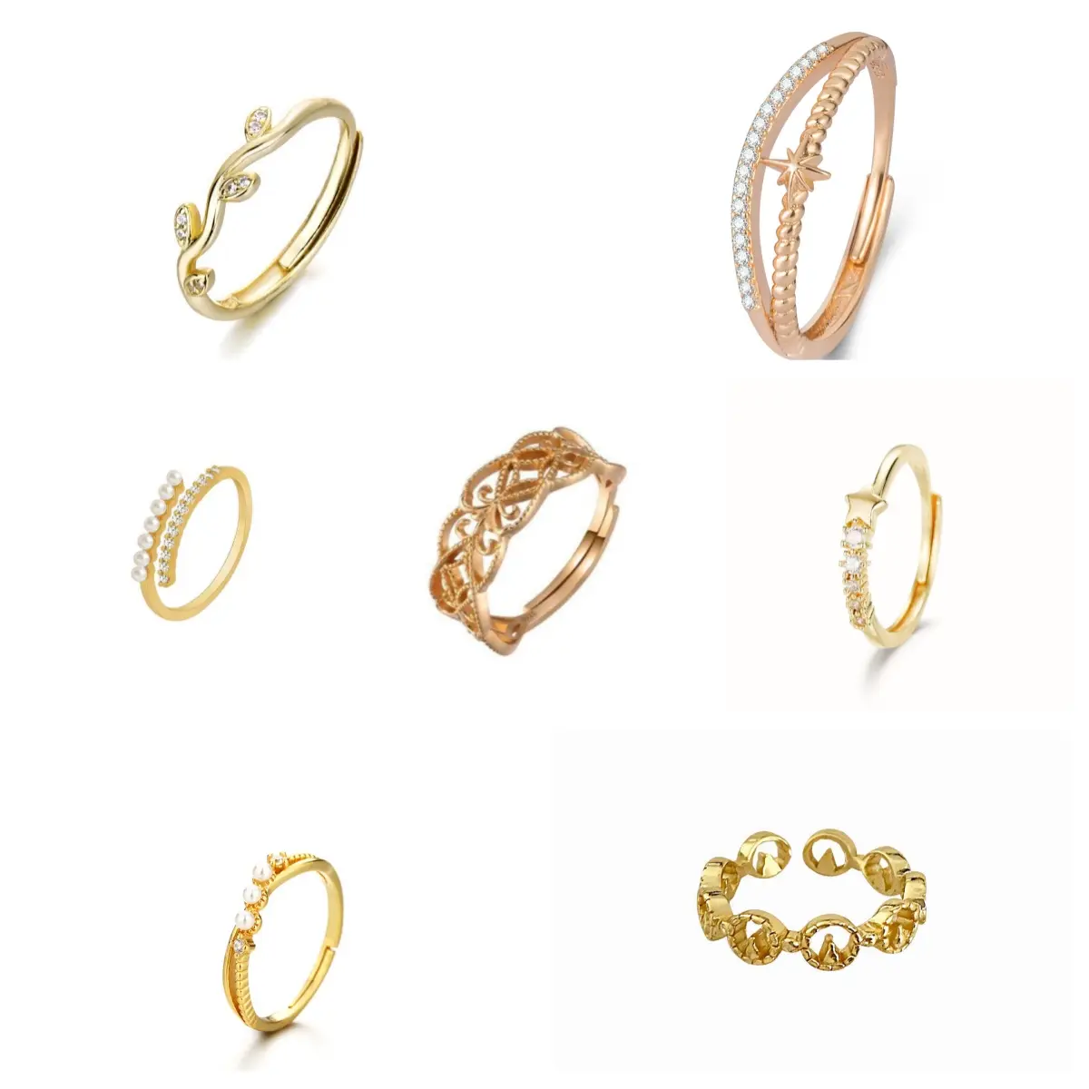 Stackable Rings Dainty Open Knuckle Ring Stacking Bands Joint Finger Rings for Women