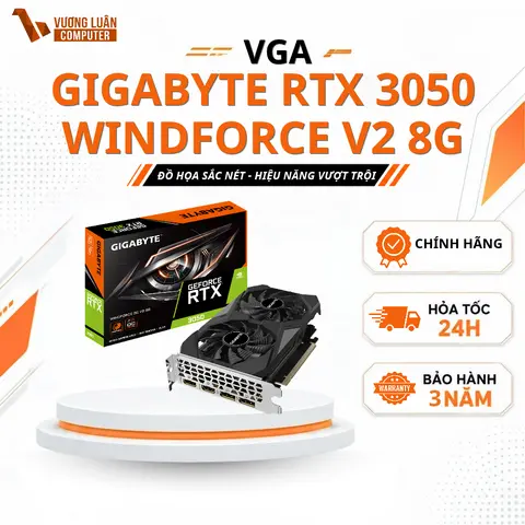 VGA Gigabyte RTX 3050 Windforce V2 8GB GDDR6 Chính hãng FullVAT