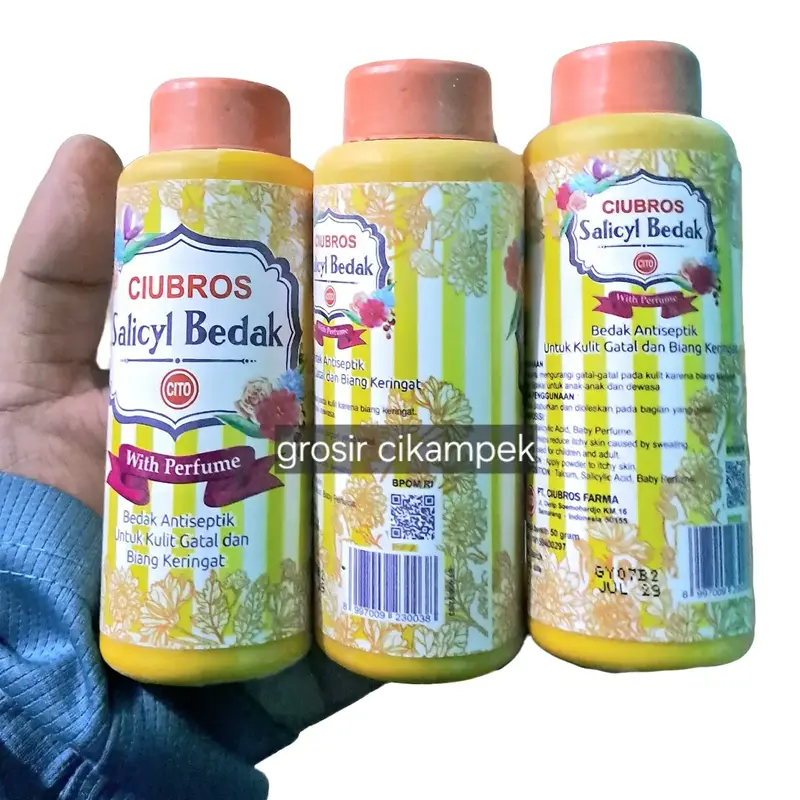 CIUBROS Salicyl Bedak 3 botol (CITO) Bedak antiseptik 0