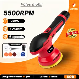 Victool Mesin Poles Mobil Motor 560W  Polisher 5 Inch Alat Disc Disk Kaca Motor Spons Dan Pembersih Mobil  Disch Polisher Bor Tembok Besi Kayu 5in1 Car