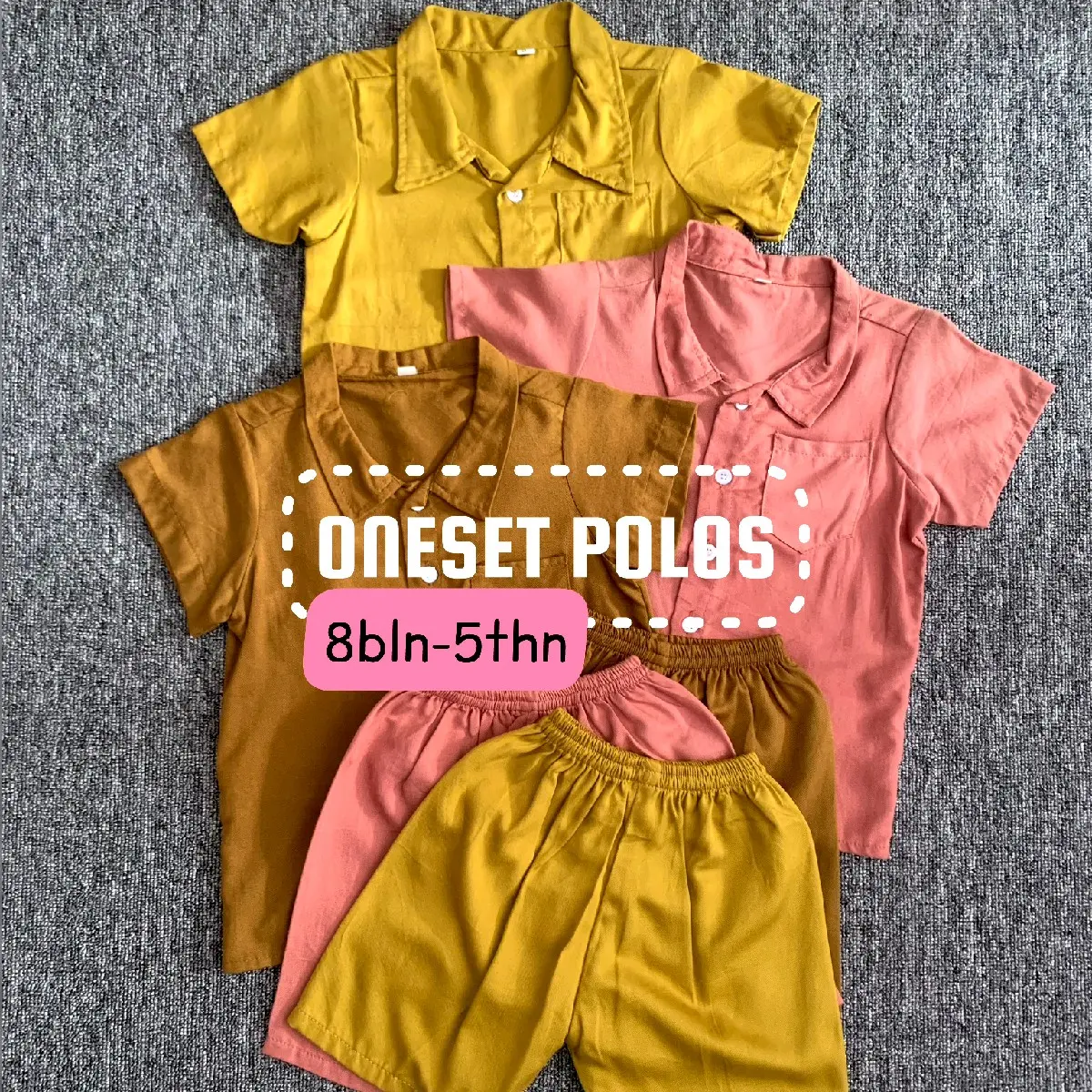Setelan Rayon Polos  Lengan pendek usia mulai 6bln-5thn Balita Cewek  Cowok Nyaman Lembut Parsel