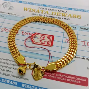 GELANG  TANGAN WANITA MOTIP TIKAR EMAS MUDA FREE SURAT RESMI TOKO