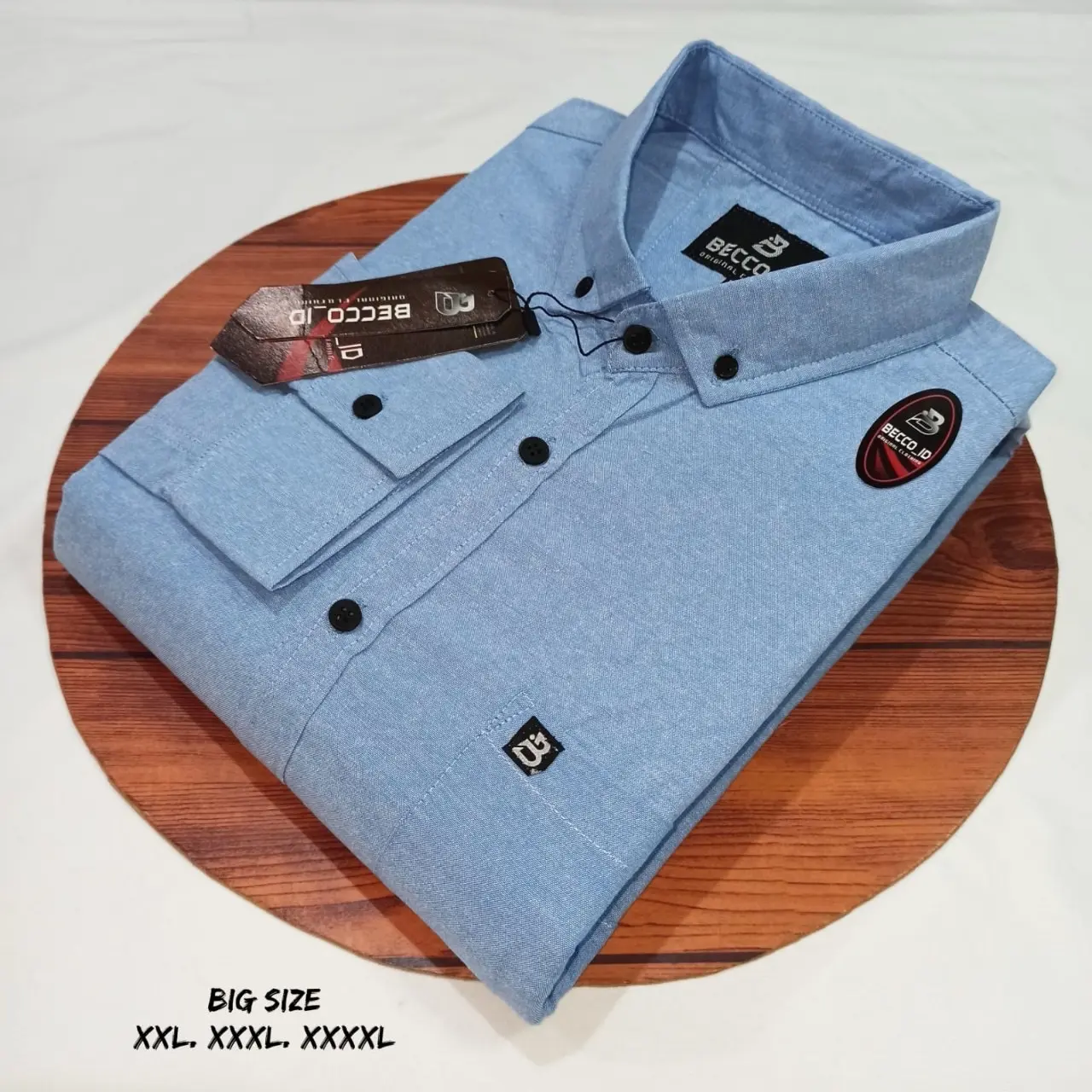 Kemeja jumbo polos 2XL 3XL 4XL lengan panjang pria hem big size katun premium Cowok Casual