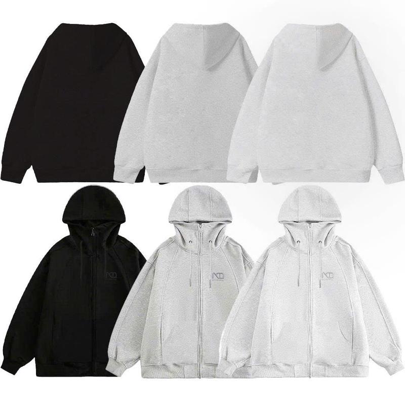 Áo Khoác Hoodie Zip Form Boxy COTTON Thêu NQ30 DINO Cổ Cao Form Rộng Nam Nữ Unisex