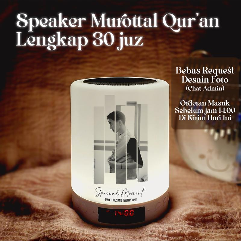 Speaker Murotal Quran 30 Juz (Free Cetak Nama) Bluetooth Jam Led Speker 0