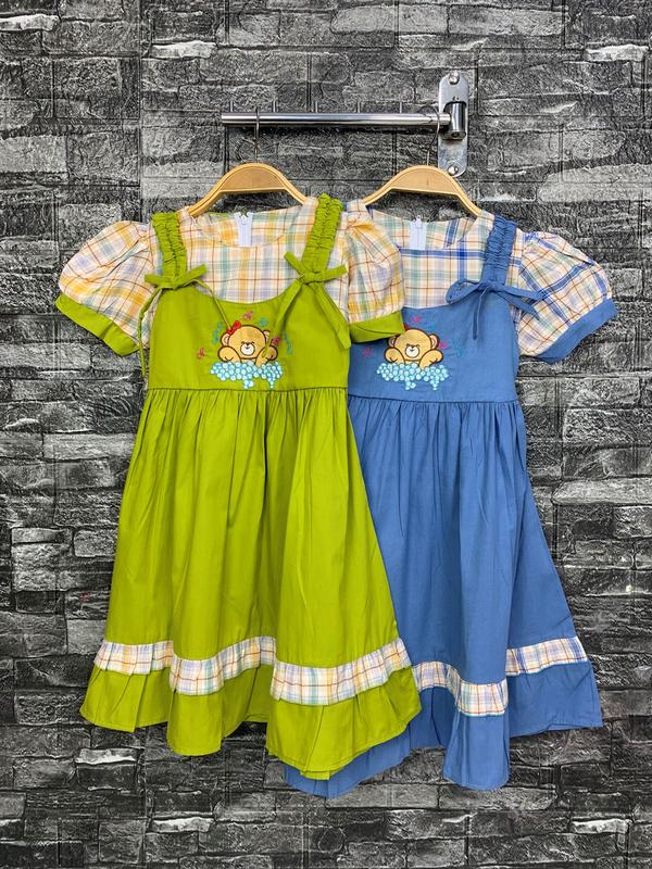 Nikita - 1905 Dress Anak 3 - 10 Tahun Dress Motif Kotak Tali Serut Pundak 1
