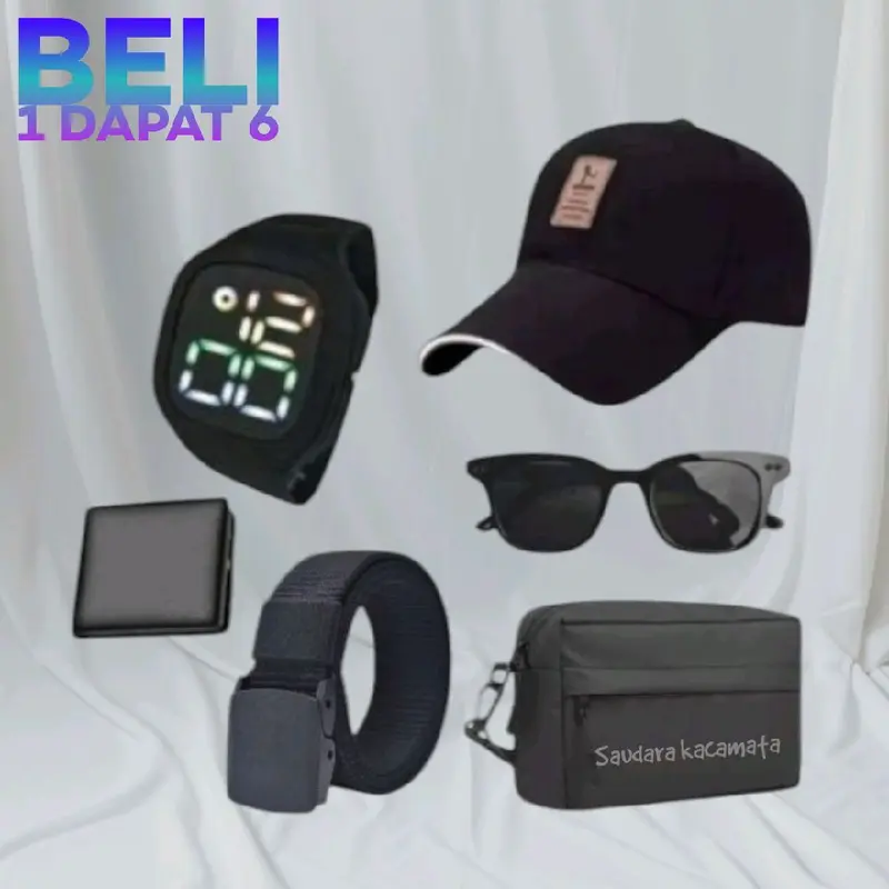 Promo Tren Paketan Buy1 Get6/Tas Handbag Gratis Jam Led,Topi,Gesper,Kacamata,Dompet/Tas Selempang Handbag Pria 1