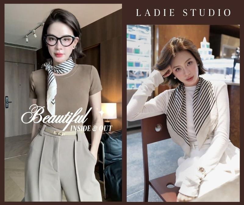 Khăn lụa bandana họa tiết dễ phối đồ 70x70 Hoa Nữ Women Quàng Cổ