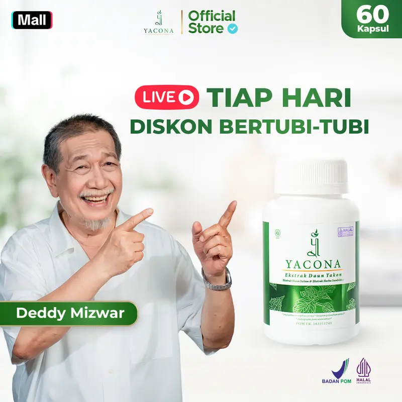 Yacona Yakona Herbal Diabetes - Kapsul Herbal Alami untuk Kontrol Gula Tinggi dan Perbaikan Pankreas - 60 Kapsul, BPOM 0