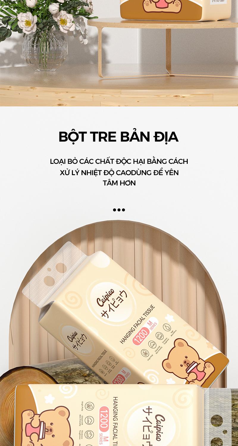 [10 bịch] Caipiao Giấy treo gấu dễ thương 10 gói mỗi thùng, mềm mại an toàn thoải mái, dùng đa cảnh.(13012-10)-1735636051366479647