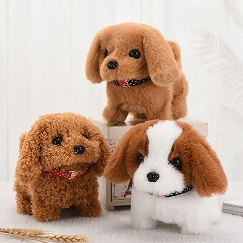 Ready Stock / Mainan Boneka Anjing Bergerak  berjalan dan Berbunyi Mainan Boneka Anjing Elektrik Bahan Plush Dengan Ekor Bergoyang Berjalan & Berbunyi Boneka Anjing Simulasi