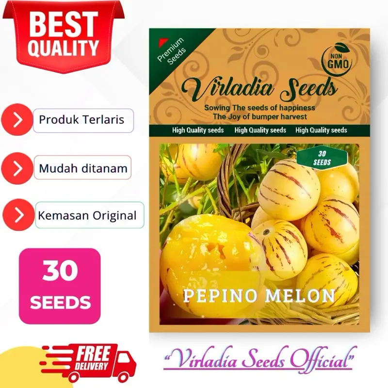 [Virladia Seeds] 30 Biji Benih tanaman melon pepino kuning