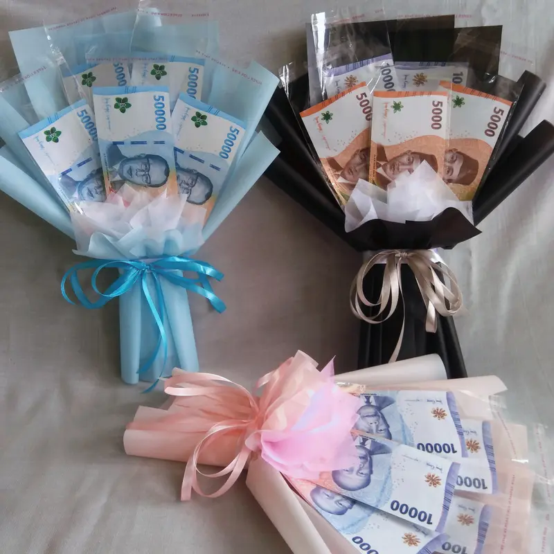 Buket Uang Kosongan 5 Lembar, 3 Lembar untuk Hadiah Wisuda dan Acara Lainnya 7