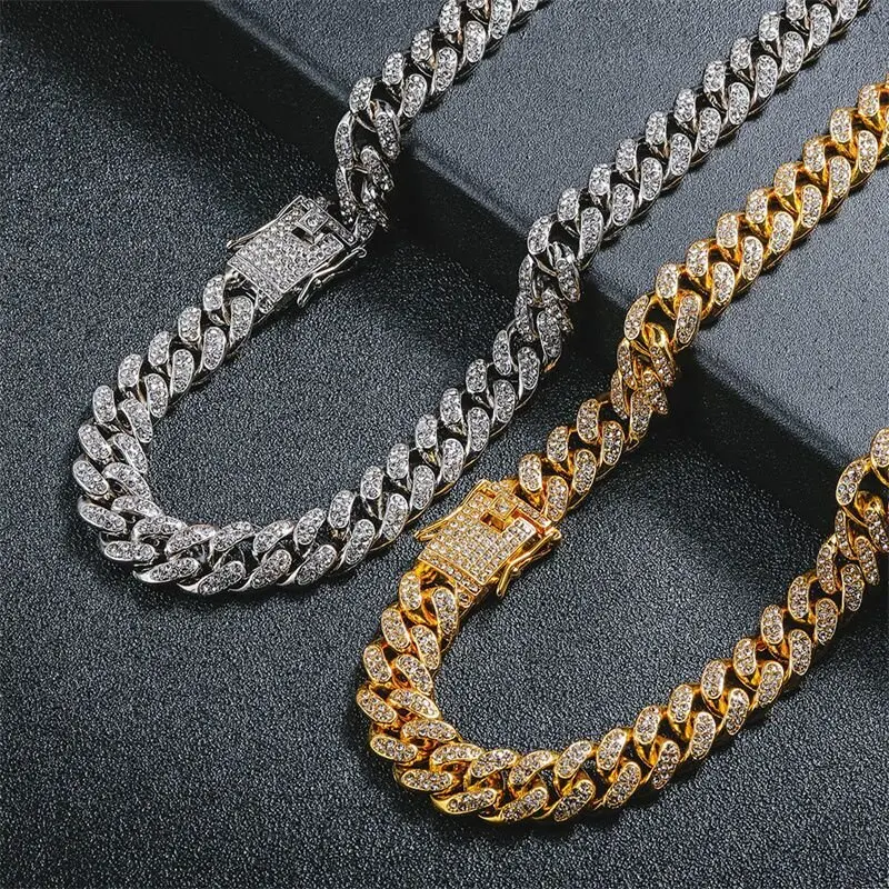 New Men Stainless Steel Chain Fashion Color Cuban Chain Shining High Quality Chain Men Birthday Bracelet Necklace for men