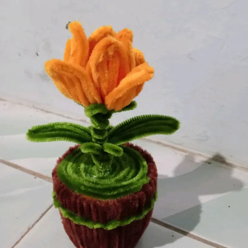 Bunga Pot Kawat Bulu untuk Dekorasi Meja dan Dinding - Hadiah 4